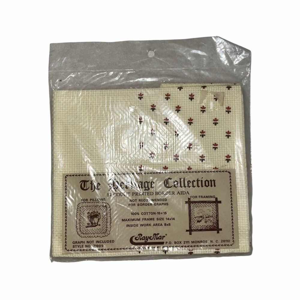 New Ray Mar The Heritage Collection 14 Count Printed Border Cross Stitch Fabric
